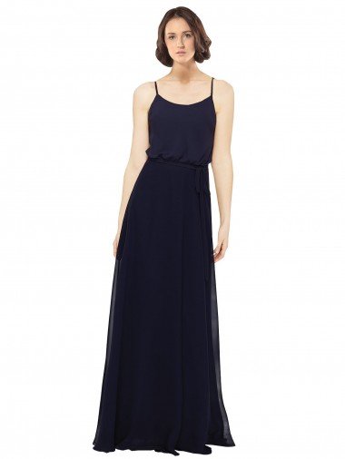 Shop Chiffon Bridesmaids Dress with Scoop Neckline London