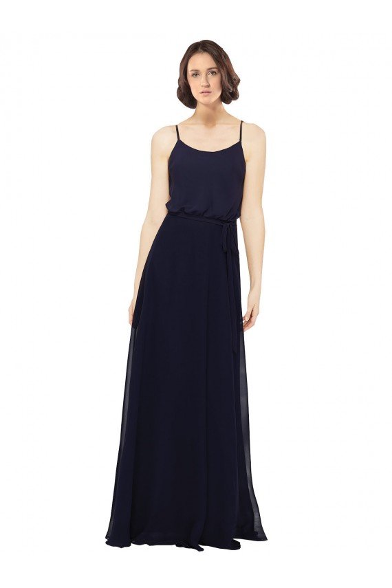 Chiffon Bridesmaids Dress with Scoop Neckline