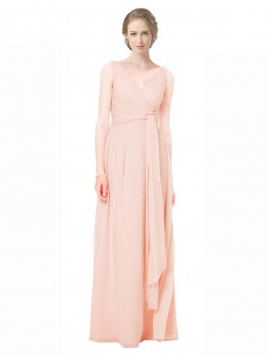 Shop Full Length Chiffon Bridesmaid Dress with V-Front and Back London