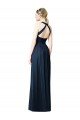 V-Neck Halter Long Open Back Chiffon Bridesmaid Dress