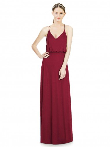 Shop Full Length V-Neck A-Line Chiffon Boho Bridesmaid Dress London