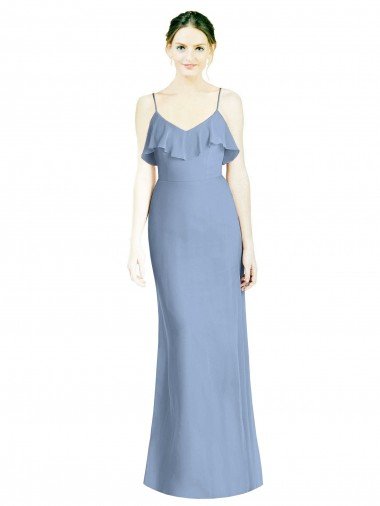 Shop Deep Open Back Long Chiffon V-Neck Bridesmaid Dress London