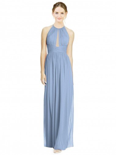 Shop Open Back Long Chiffon Halter Bridesmaid Dress London