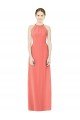 Open Back Shirred Halter Chiffon Bridesmaid Dress