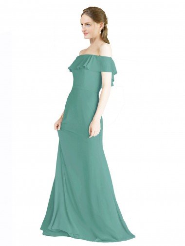 Shop Off the Shoulder Bohemian Chiffon Bridesmaid Dress London