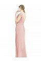 Chiffon Cap Sleeves Long Bridesmaid Dress with Keyhole