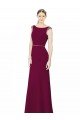 Slim Chiffon Bridesmaid Dress with Embellished Capped Sleeves