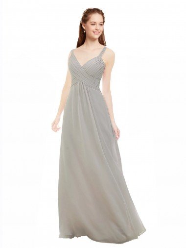 Shop Chiffon Bridesmaid Dress with Ruched Draped Bodice London