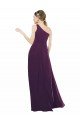 One Shoulder Chiffon Bridesmaid Dress with Draped Bodice