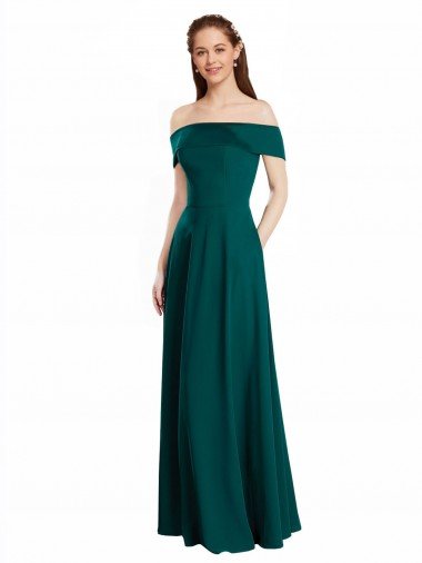 Shop Classic Off the Shoulder Chiffon Bridesmaid Dress with Cap Sleeves London