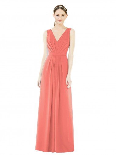 Shop V-Neck V-Back Sleeveless Chiffon Bridesmaid Dress London