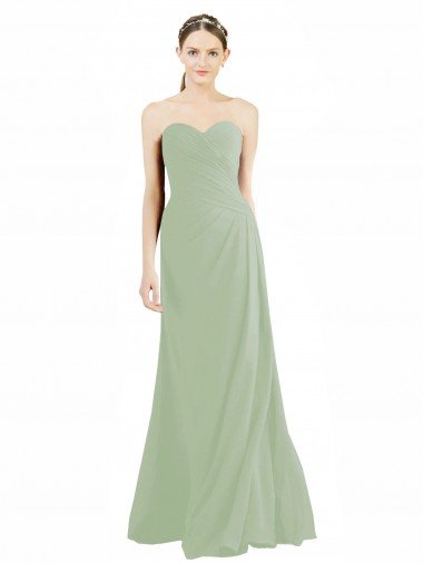 Shop Sweetheart Neckline Draped Floor Length Chiffon Bridesmaid Dress London