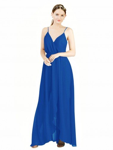 Shop Sleeveless Surplice Chiffon Bridesmaid Dress with Spaghetti Straps London