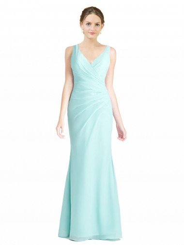 Shop Ruched Bodice Sweetheart Chiffon Bridesmaid Dress with Lace Back London