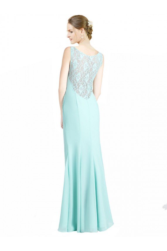 Ruched Bodice Sweetheart Chiffon Bridesmaid Dress with Lace Back