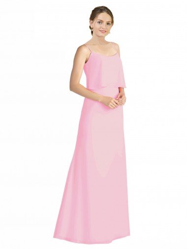 Shop Spaghetti Straps A-Line Chiffon Bridesmaid Dress Low Back London