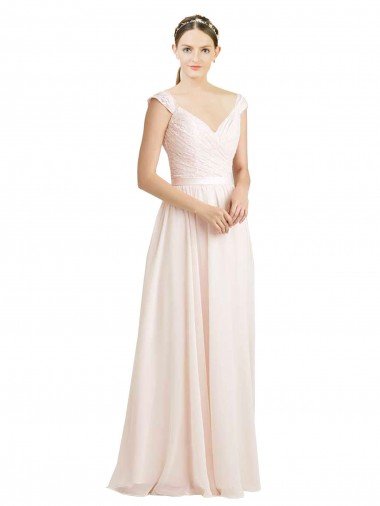 Shop Sweetheart A-Line Chiffon Bridesmaid Dress with Ruched Lace Bodice London