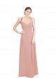 Ruched Sweetheart Halter Neckline Chiffon Bridesmaid Dress with Tie Open Back