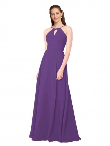 Shop High Halter Chiffon Bridesmaid Dress with Keyhole London