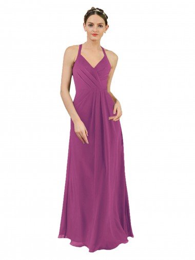 Shop Sassy Chiffon Bridesmaid Dress with Halter Neckline London