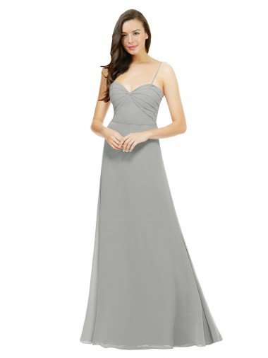 Shop Chiffon Bridesmaid Dress with Sweetheart Neckline and Adjustable Straps London