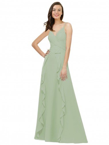 Shop Chiffon Bridesmaid Dress with Ruffles and Draping London