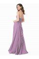 High Halter Chiffon Bridesmaid Dress with Ruffle Details Back