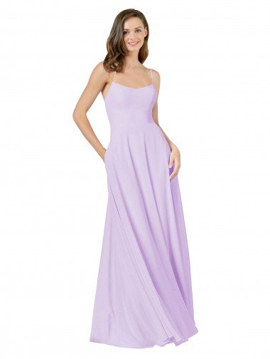 Shop Simple Chiffon Bridesmaid Dress with Pocket London