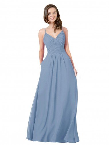 Shop A-Line Ruched V-Neckline Chiffon Bridesmaid Dress London