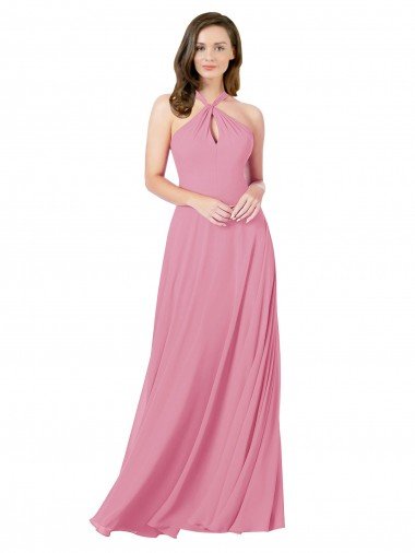 Shop Chiffon Bridesmaid Dress / Prom Dress with Keyhole Front London
