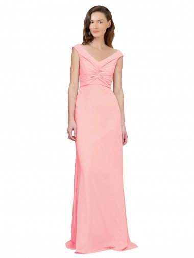 Shop Luxe Chiffon Bridesmaid Dress with Shoulder Tip Gathered Bodice London