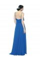 Spaghetti Strap Chiffon Bridesmaids Dress with Asymmetrical Ruffle and Front Slit