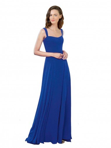 Shop Square Neck A-Line Long Floor Length Chiffon Bridesmaid Dress London