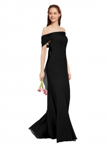 Shop Fit and Flare Long Chiffon Bridesmaid Dress / Prom Dress with Sash and Open Back London