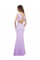 Chiffon Column Bridesmaid Dress with High Round Neckline and Cap Sleeves