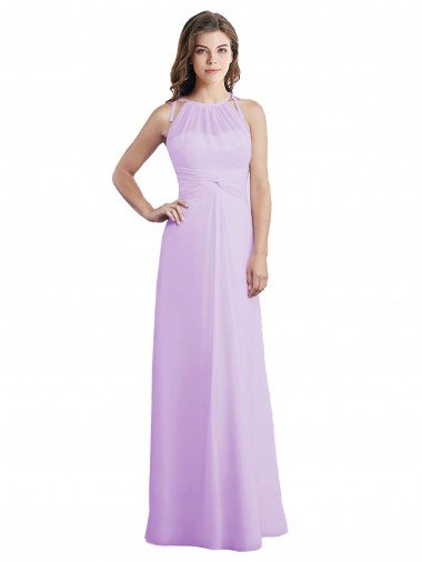 Shop Sweetheart Long Chiffon Bridesmaid Dress with Halter Straps London
