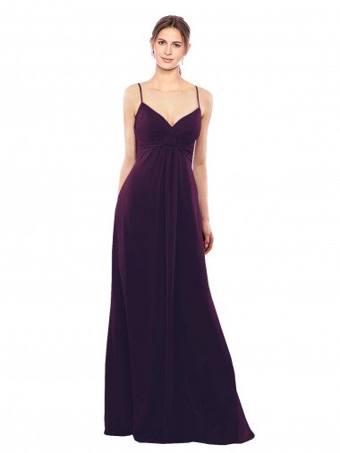 Shop Floor Length A-Line Chiffon Bridesmaid Dress with Criss Cross Back London