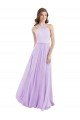 Halter Chiffon A-Line Bridesmaid Dress with Flounce Back