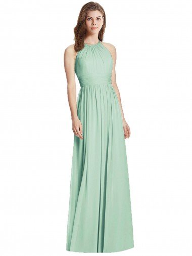 Shop Cutout Open Back Shirred Halter Maxi Bridesmaid Dress London