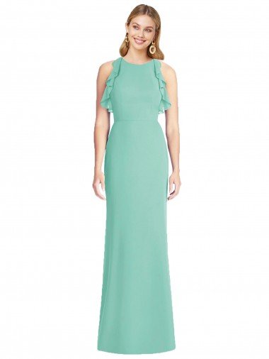 Shop Jewel Neck Mermaid Open Back Chiffon Bridesmaid Dress London