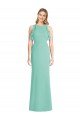 Jewel Neck Mermaid Open Back Chiffon Bridesmaid Dress