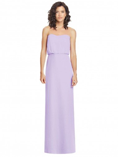 Shop Full Length Lux Chiffon Blouson Bodice Bridesmaid Dress London
