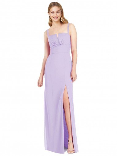 Shop Spaghetti Straps Mermaid Chiffon Bridesmaid Dress with Side Front Slit London