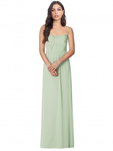 Shop Strapless Sweetheart All-Over Shirring Chiffon Bridesmaid Dress London