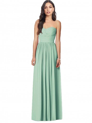 Shop Draped Sweetheart Strapless Long Chiffon Bridesmaid Dress London