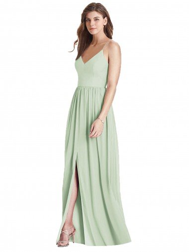 Shop Criss Cross Strap Backless Maxi Long Chiffon Bridesmaid Dress London