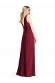 Plunging V-Back Long Full Length Chiffon Bridesmaid Dress