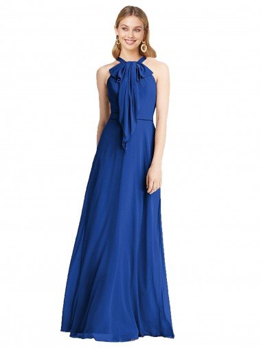 Shop Plunging V-Back Long Full Length Chiffon Bridesmaid Dress London