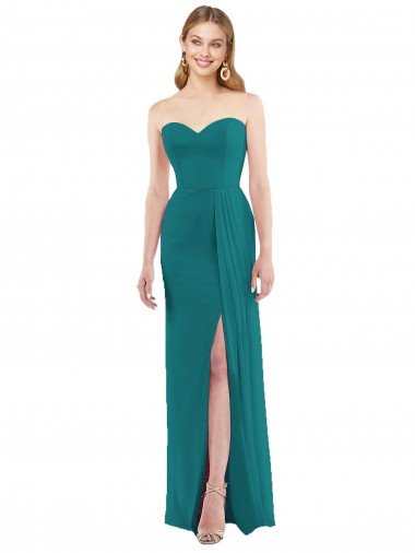 Shop Sweetheart Neckline Lux Chiffon Bridesmaid Dress with Side Slit London
