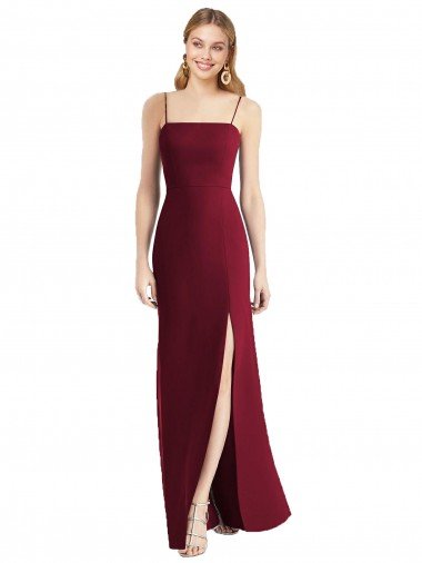 Shop Tie-Back Cutout Trumpet Chiffon Bridesmaid Dress with Front Slit London